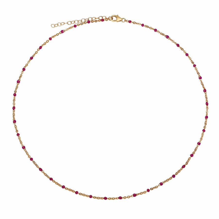Bracelets Ruby Red Ruby Red Enamel Bead Necklace