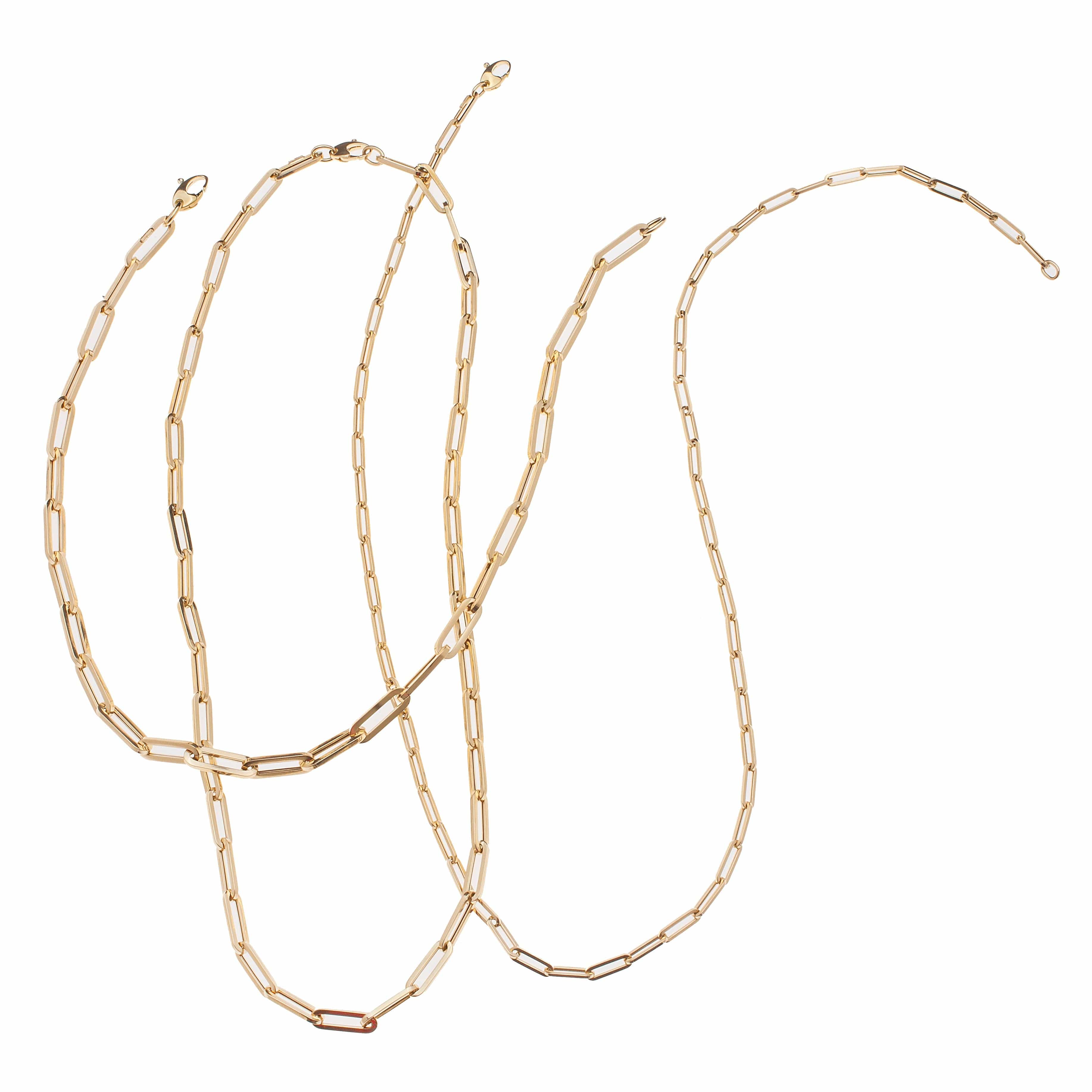 Bracelets Small 14K Gold Paper Clip Link Bracelet, no clasp