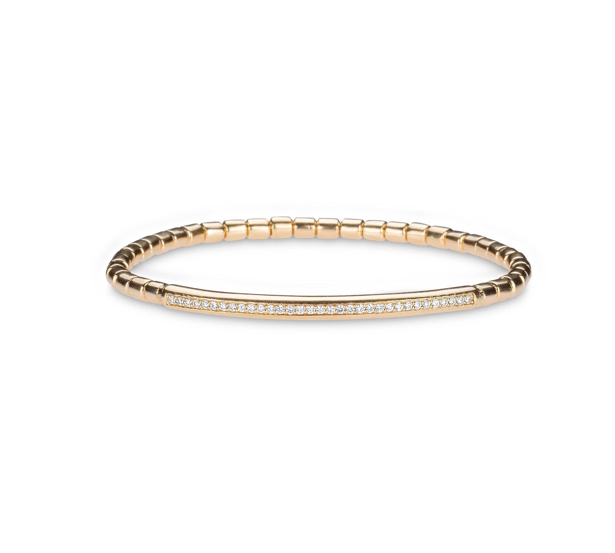 Bracelets small 6"-6.75" / Rose Gold 14K & 18K Gold and Micro-Pave ID Stretch Bracelet