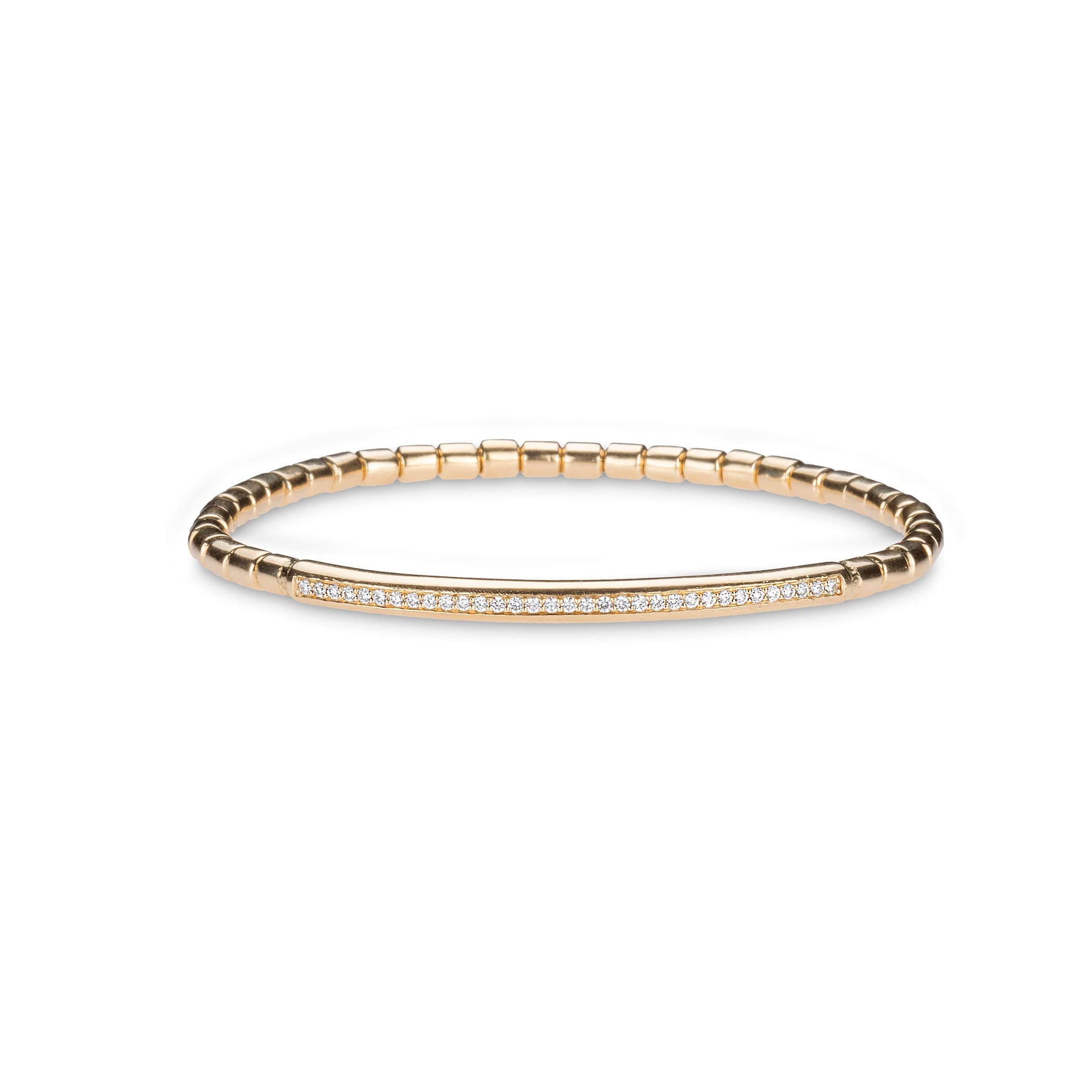 Bracelets small 6"-6.75" / Rose Gold 14K & 18K Gold and Micro-Pave ID Stretch Bracelet