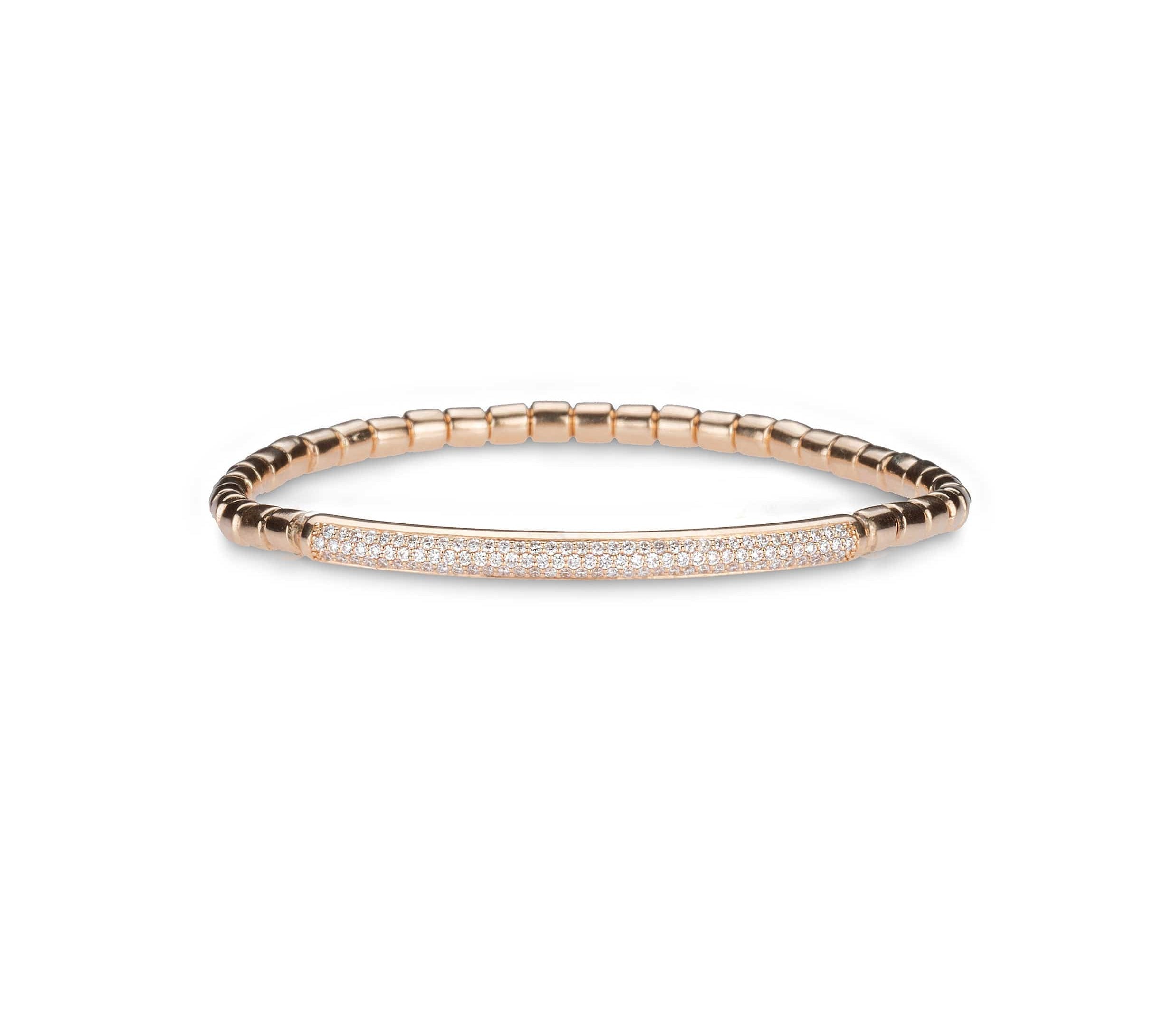 Bracelets Copy of 14K & 18K Gold and Micro-Pave Bar ID Stretch Bracelet