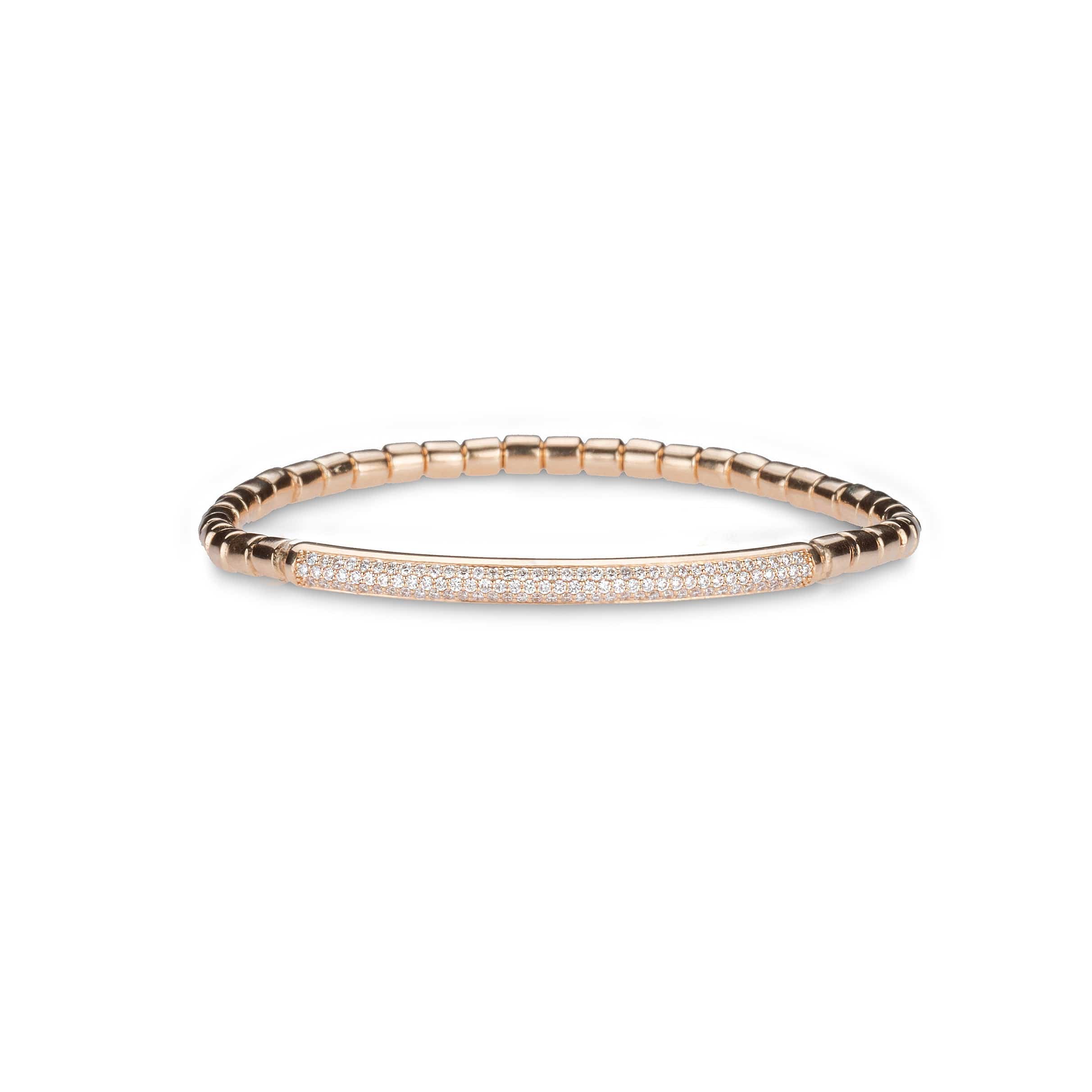 Bracelets Copy of 14K & 18K Gold and Micro-Pave Bar ID Stretch Bracelet