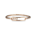 Bracelets small 6"-6.75" / Rose Gold / 14K Gold 14K & 18K Three Diamond Stretch Bracelet