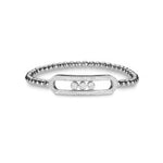 Bracelets small 6"-6.75" / White Gold / 14K 14K & 18K Gold Micro-Pave diamond & Three Diamond Ball Stretch Bracelet