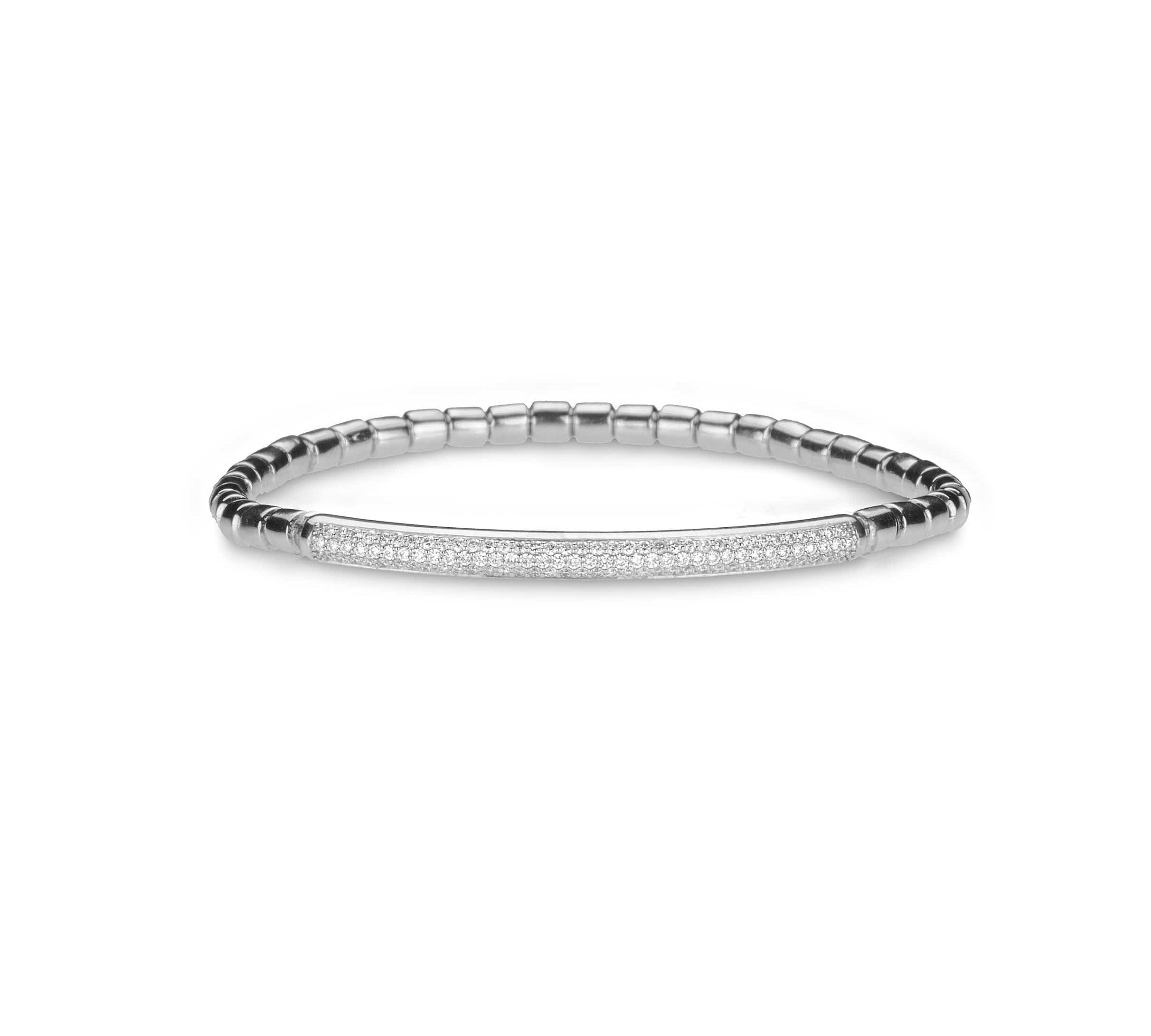 Bracelets Copy of 14K & 18K Gold and Micro-Pave Bar ID Stretch Bracelet