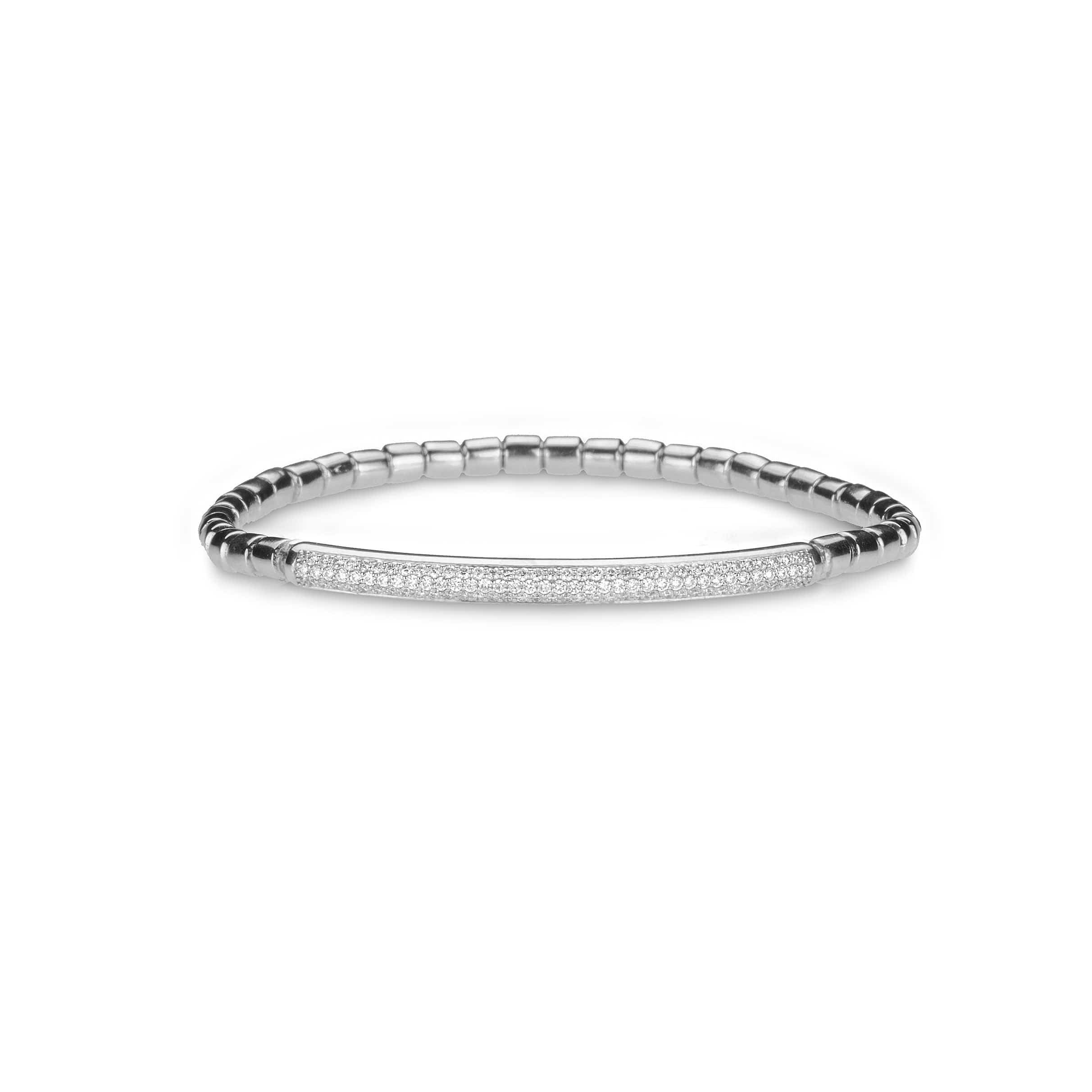 Bracelets Copy of 14K & 18K Gold and Micro-Pave Bar ID Stretch Bracelet