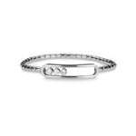 Bracelets small 6"-6.75" / White Gold / 14K Gold 14K & 18K Three Diamond Stretch Bracelet