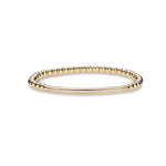 Bracelets small 6"-6.75" / Yellow Gold / 14K 14K & 18K Gold Single Diamond Row Bar ID Stretch Ball Bracelet