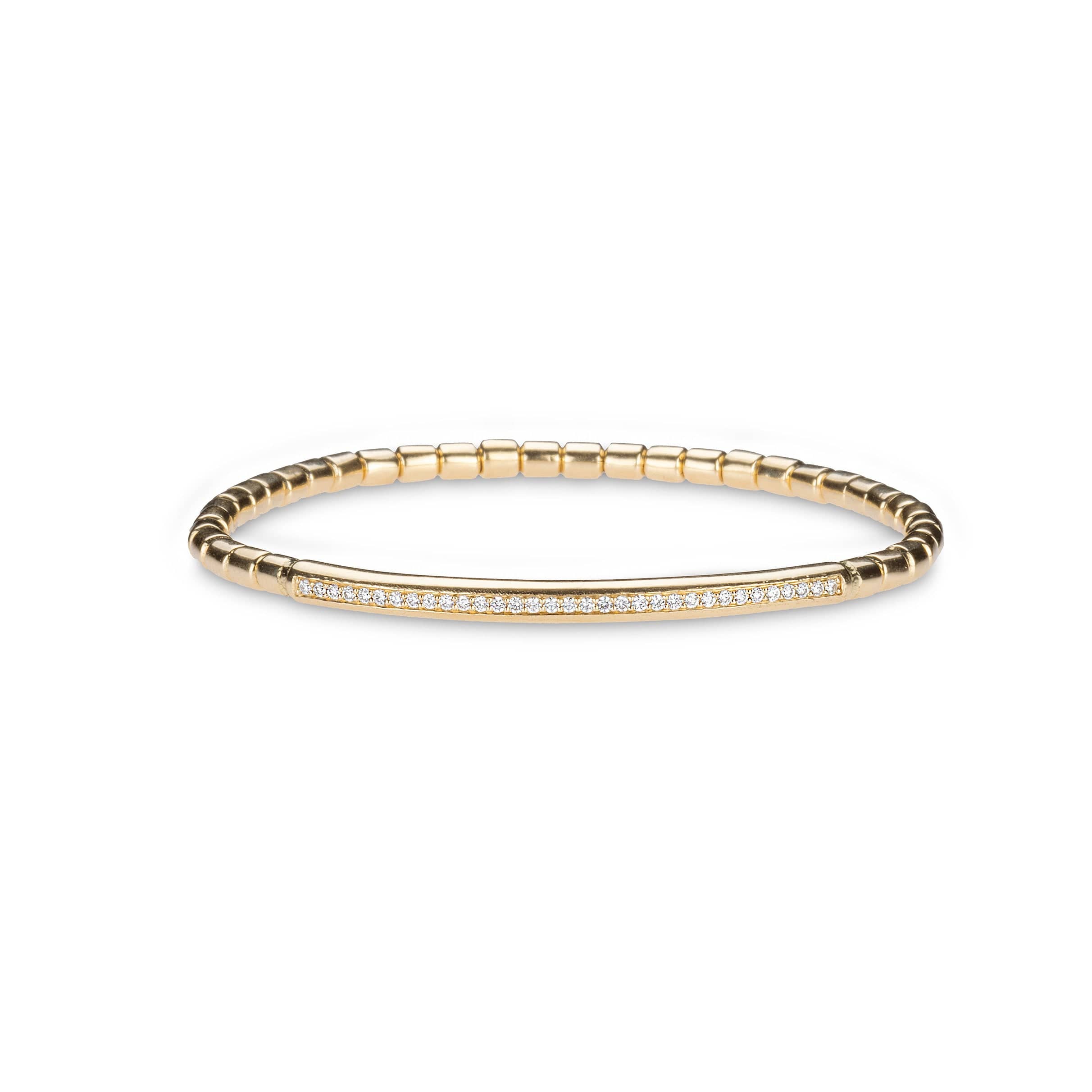 Bracelets small 6"-6.75" / Yellow Gold 14K & 18K Gold and Micro-Pave ID Stretch Bracelet