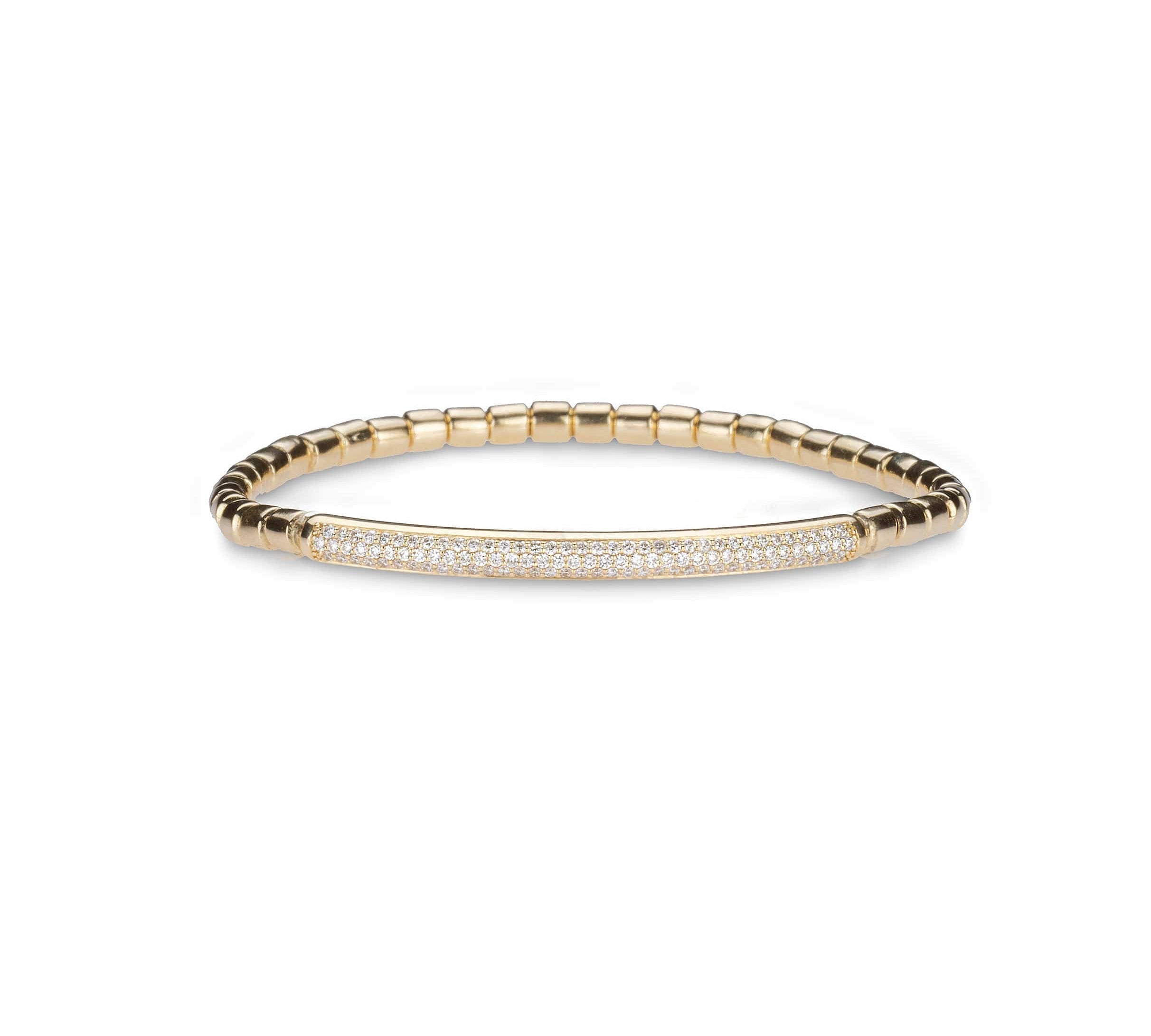 Bracelets Copy of 14K & 18K Gold and Micro-Pave Bar ID Stretch Bracelet