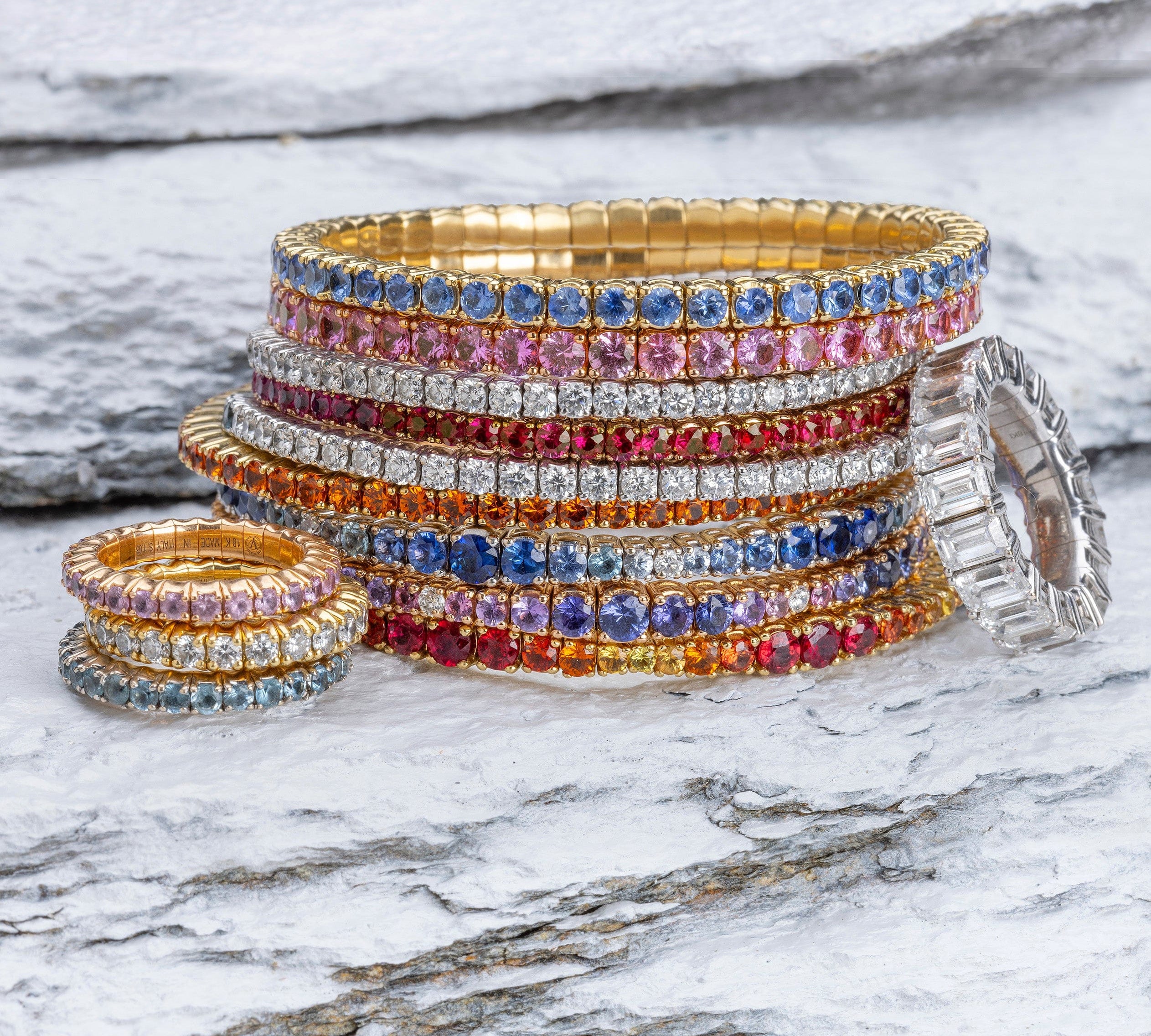 Bracelets Stretch & Stack Pink Sapphire Bracelet, 2.25-8.58 Carats