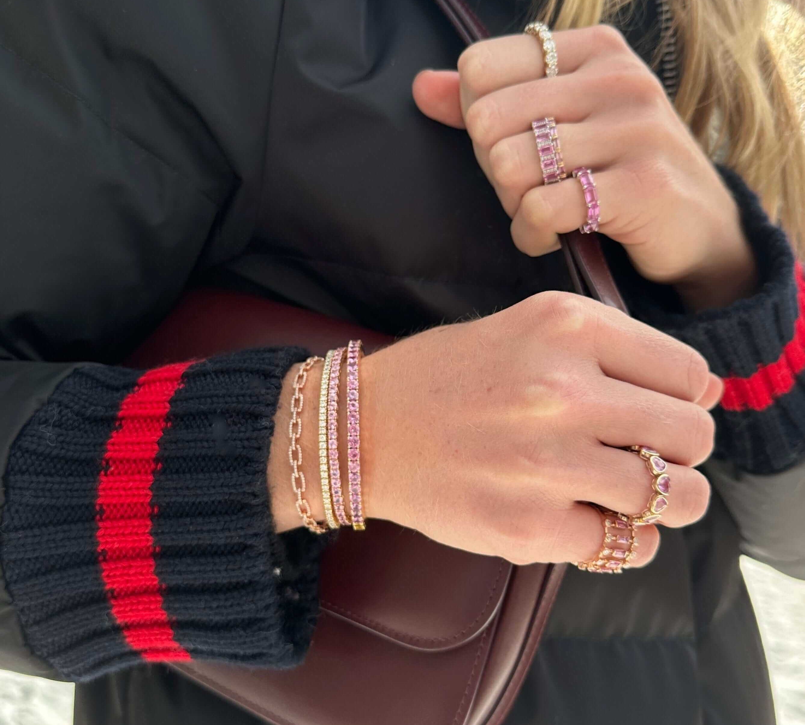 Bracelets Stretch & Stack Round Diamond Mini Tennis Bracelet, 2.5 Carats, Lab Grown