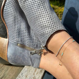 Bracelets Turquoise Blue 14K Turquoise Blue Enamel Bar Chain Anklet