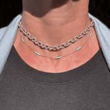 Bracelets Turquoise Blue 14K Turquoise Blue Enamel Bar Chain Necklace