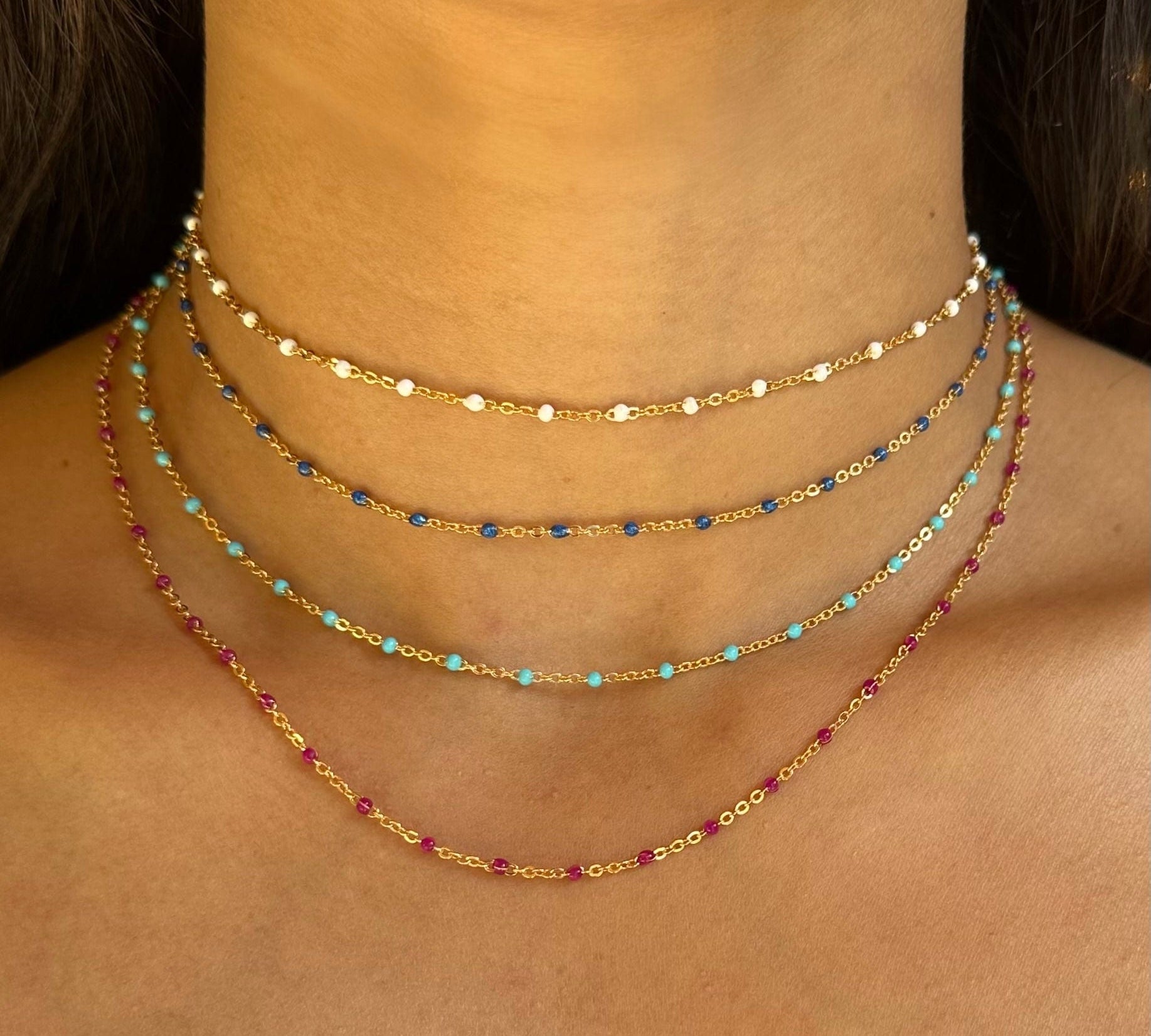Bracelets Turquoise Turquoise Enamel Bead Necklace