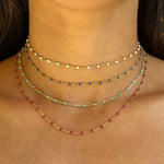 Bracelets White White Enamel Bead Necklace