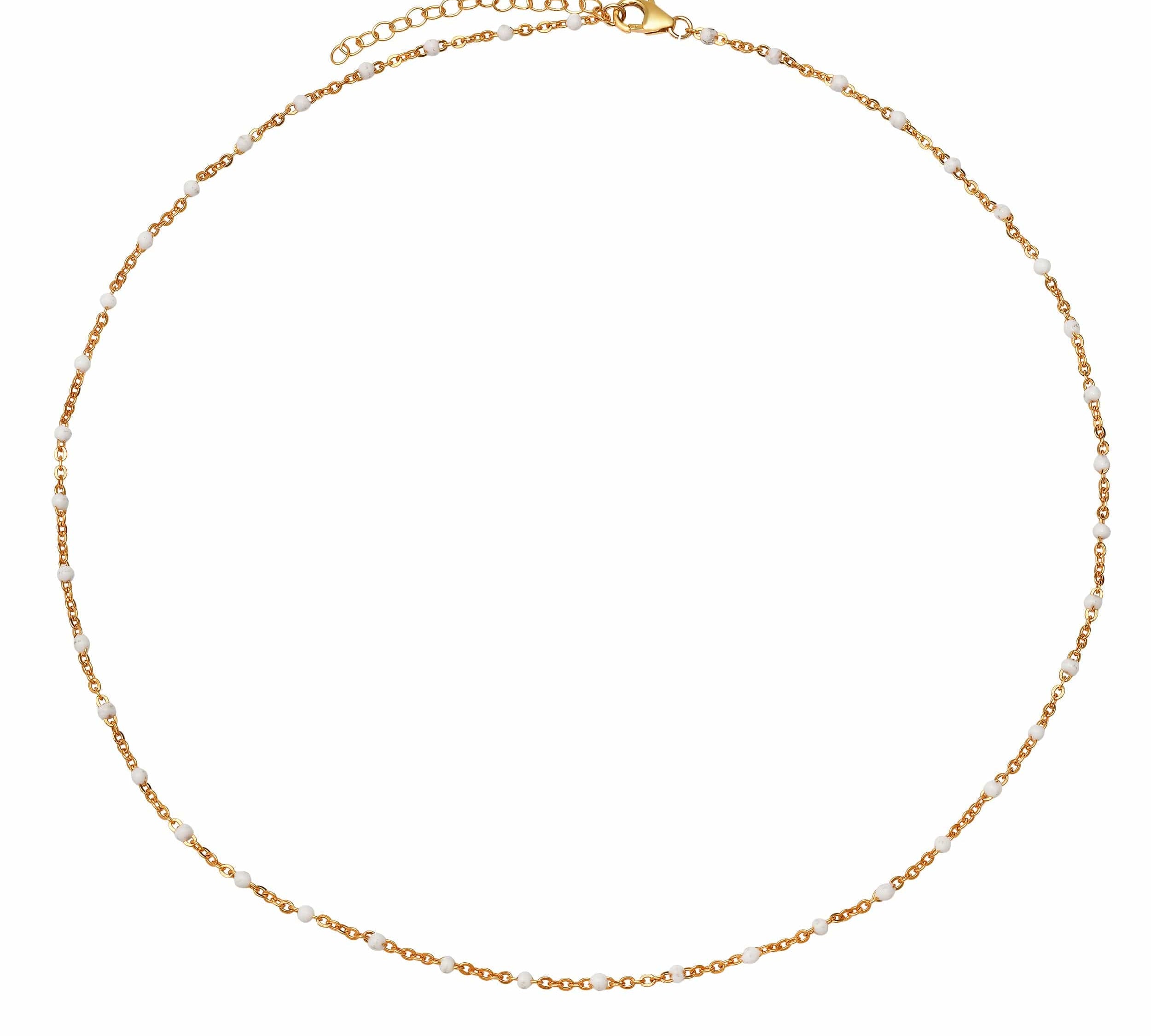 Bracelets White White Enamel Bead Necklace