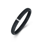 Bracelets XS:  45mm / 1 / Black 18K Gold Color Ceramic and Diamond Wave Stretch Bracelet