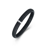 Bracelets XS:  45mm / 1 / Black 18K Gold Color Ceramic and Diamond Wave Stretch Bracelet