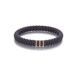 Bracelets XS:  45mm / 1 / Brown 18K Gold Puffy Color Ceramic and Diamond Wave Stretch Bracelet