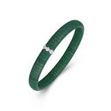 Bracelets XS:  45mm / 1 / Green 18K Gold Color Ceramic and Diamond Wave Stretch Bracelet