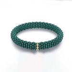 Bracelets XS:  45mm / 1 / Green 18K Gold Puffy Color Ceramic and Diamond Wave Stretch Bracelet
