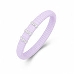 Bracelets XS:  45mm / 1 / Lavender 18K Gold Color Ceramic and Diamond Wave Stretch Bracelet