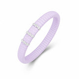 Bracelets XS:  45mm / 1 / Lavender 18K Gold Color Ceramic and Diamond Wave Stretch Bracelet