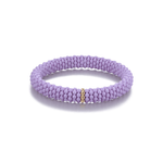 Bracelets XS:  45mm / 1 / Lavender 18K Gold Puffy Color Ceramic and Diamond Wave Stretch Bracelet