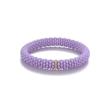 Bracelets XS:  45mm / 1 / Lavender 18K Gold Puffy Color Ceramic and Diamond Wave Stretch Bracelet