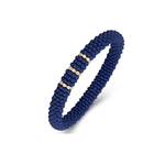 Bracelets XS:  45mm / 1 / Navy 18K Gold Puffy Color Ceramic and Diamond Wave Stretch Bracelet