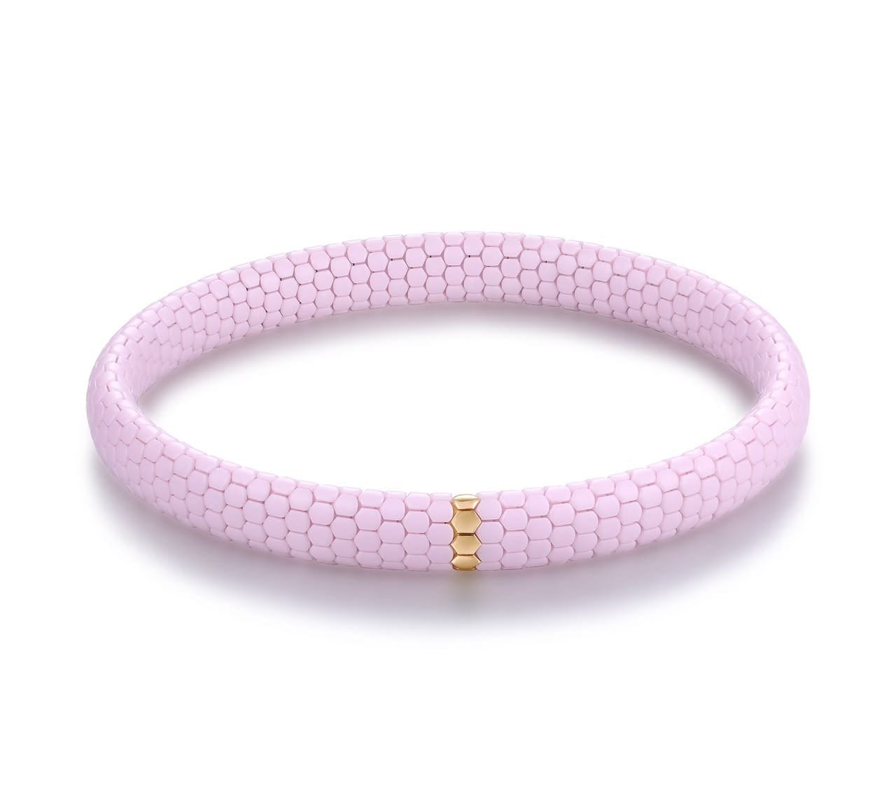 Bracelets XS:  45mm / 1 / pink 18K Gold Color Ceramic and Diamond Geometric Stretch Bracelet