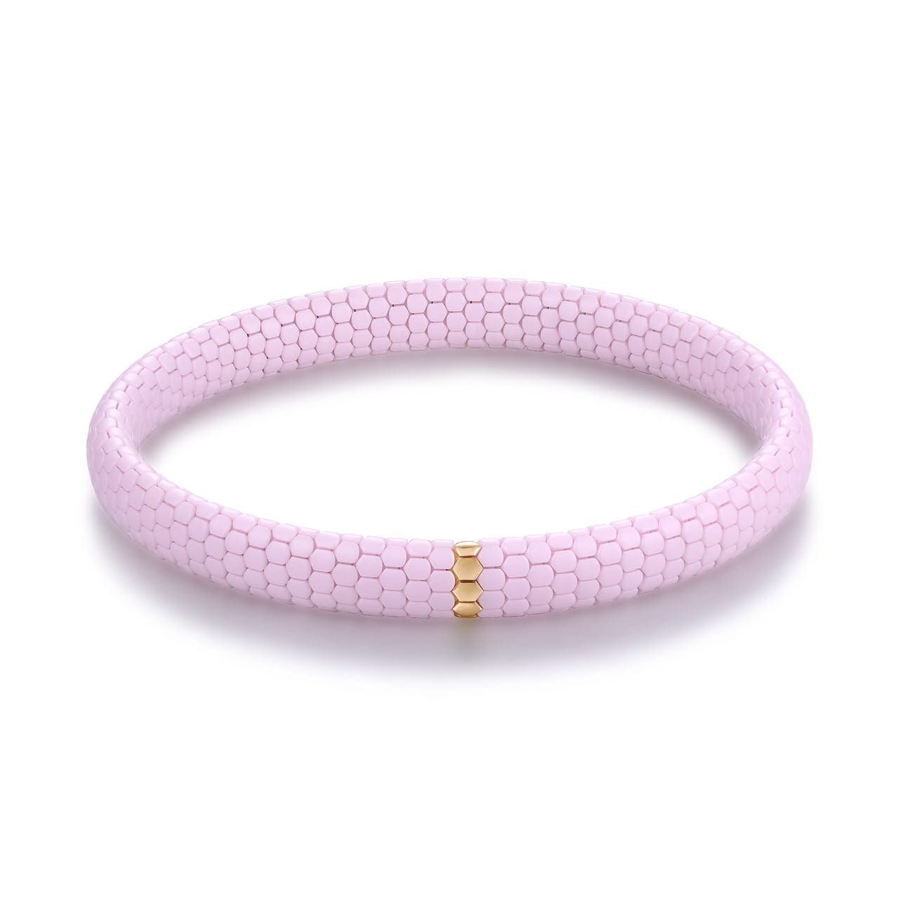 Bracelets XS:  45mm / 1 / pink 18K Gold Color Ceramic and Diamond Geometric Stretch Bracelet
