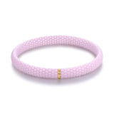 Bracelets XS:  45mm / 1 / pink 18K Gold Color Ceramic and Diamond Geometric Stretch Bracelet