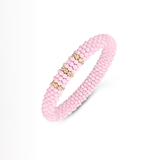 Bracelets XS:  45mm / 1 / pink 18K Gold Puffy Color Ceramic and Diamond Wave Stretch Bracelet