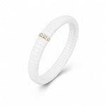 Bracelets XS:  45mm / 1 / White 18K Gold Color Ceramic and Diamond Wave Stretch Bracelet