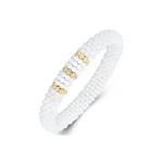 Bracelets XS:  45mm / 1 / White 18K Gold Puffy Color Ceramic and Diamond Wave Stretch Bracelet