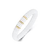 Bracelets XS:  45mm / 1 / White 18K Gold Puffy Color Ceramic and Diamond Wave Stretch Bracelet