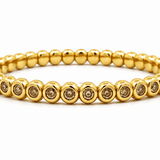 Bracelets XS:  45mm / Rose Gold 18K Gold And Desert Diamond Bezel Set Stretch Bracelet