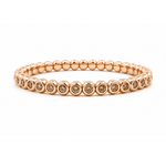 Bracelets XS:  45mm / Rose Gold 18K Gold And Desert Diamond Bezel Set Stretch Bracelet