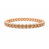 Bracelets XS:  45mm / Rose Gold 18K Gold And Desert Diamond Bezel Set Stretch Bracelet