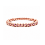 Bracelets XS:  45mm / Rose Gold 18K Gold And Pink Sapphire Bezel Set Stretch Tennis Bracelet