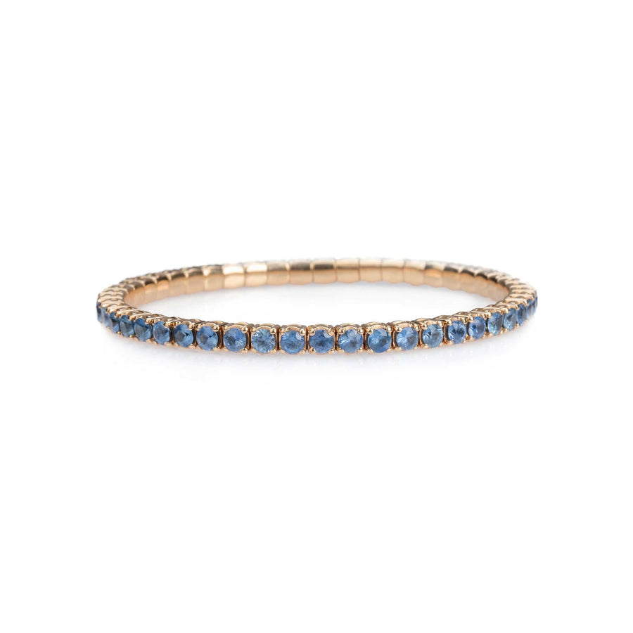 Bracelets XS:  45mm / Rose Gold / 2.25-2.94 Carats Blue Sapphire TW 18K Gold Stretch & Stack Sky Blue Sapphire Tennis Bracelet, 2.25-8.58 Carats