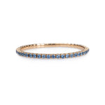 Bracelets XS:  45mm / Rose Gold / 8.55-10.83 Carats Blue Sapphire TW 18K Gold Stretch & Stack Sky Blue Sapphire Tennis Bracelet, 8.55-18 Carats