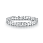 Bracelets XS:  45mm / White Gold / 1 18K Gold Over Ceramic and Diamond Bezel Stretch Tennis Bracelet