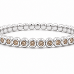 Bracelets XS:  45mm / White Gold 18K Gold And Desert Diamond Bezel Set Stretch Bracelet