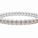 Bracelets XS:  45mm / White Gold 18K Gold And Desert Diamond Bezel Set Stretch Bracelet
