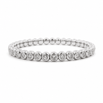 Bracelets XS:  45mm / White Gold 18K Gold And White Diamond Bezel Set Stretch Bracelet
