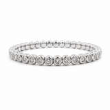 Bracelets XS:  45mm / White Gold 18K Gold And White Diamond Bezel Set Stretch Bracelet