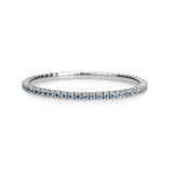 Bracelets XS:  45mm / White Gold / 8.55-10.83 Carats Aquamarine Gemstones TW Stretch & Stack Aquamarine Tennis Bracelet, 8.55-18 Carats